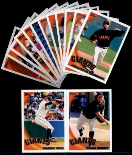 HOT - 2010 Topps Baseball Cards Complete TEAM SET: San Francisco Giants (Series 1 & 2) 23 Cards including Buster Posey & Madison Bumgarner Rookie Cards Plus Tim Lincecum, Runzler, Cain, Rowand, Sanchez, Uribe, Zito & more!