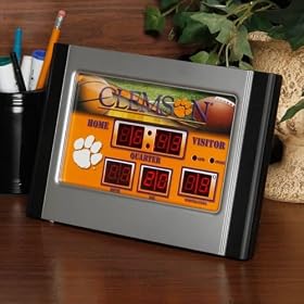 Clemson Tigers Scoreboard Desk Clock by 