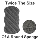 Konjac Exfoliating Sponge with Bamboo Charcoal - 2 Pack - 100% Natural Charcoal Body Sponge for Improving Skin's Look and Feel - Full Body Charcoal Sponge with Attached String for Hanging to Dry (2)