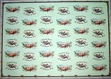 Vintage Floral Decorative Paper with Green Background by Cavallini & Co. - Gift Wrap: Set of Four (4) Sheets