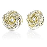 Algerian Love Knot CZ Stud Earrings- Two Tone: Final Sale