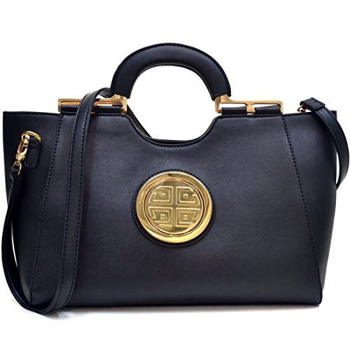 Dasein Gold Tone Loop Handle Shoulder Bag, Tote, Handbag, Tablet Bag, iPad Bag