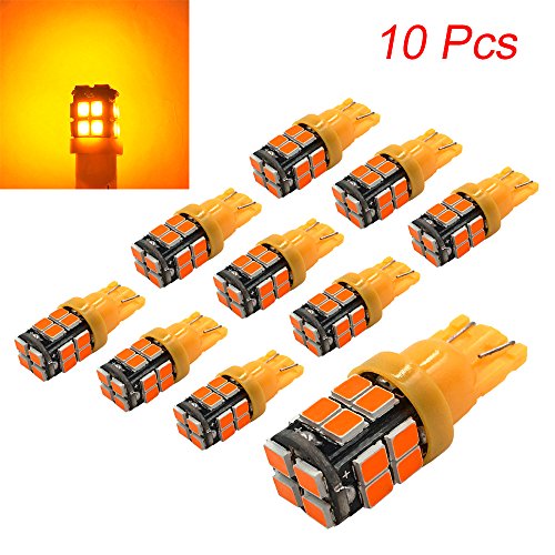 Efoxcity 2016 Newest, 194 Amber LED Light bulb, Interior Lights for W5W 194 168 2825 T10 Wedge 20-smd 2835, Replacement and Reverse T10 Bulbs