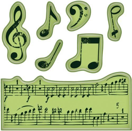 Inkadinkado Cling Mini Stamp-Music Notes - Inkadinkado-Inkadinkaclings Cling Rubber Stamps. The Convenience Of Clear Stamps With The Design Detail Of Rubber! Simply Peel Them Off The Sheet; Add To Yo