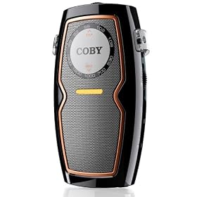 Coby CX83BLK Pocket AM/FM Radio with Speaker, Black