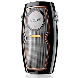 Coby CX83BLK Pocket AM/FM Radio with Speaker, Black