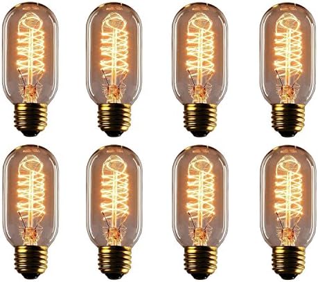 Rolay 30 Watt Clear Glass Edison Style Spiral Filament Repoduction Incandescent Light Bulbs, 8 Pack