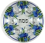Peggy Karr Iris 14-Inch Handmade Art Glass Seder Plate