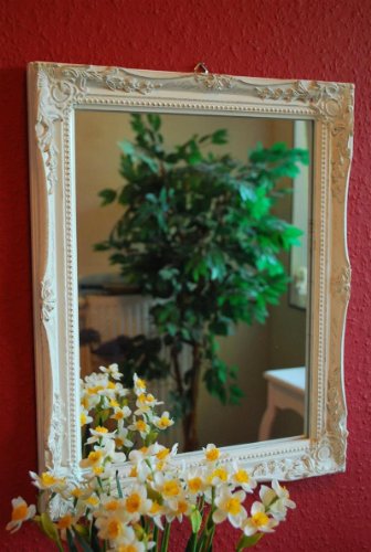 Spiegel Wandspiegel barock antik weiß 37 x 47 cm