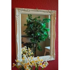 Spiegel Wandspiegel barock antik wei� 37 x 47 cm