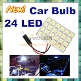 Super Bright White Color 1x 24 12v LED Car Interior Dome Lights Panel with 3 Adapters(t10, Ba9s, and Festoon)