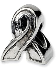 Sterling Silver Reflection Beads Collection Awareness Ribbon Bead Charm 4mm Hole (fits 3mm European Style Charm Bracelets)