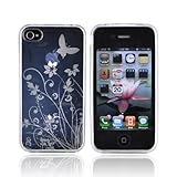 TPU Silicone Case for iPhone 4, Flower Butterfly, Clear