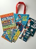 Cat in the Hat Gift Set Bundle Pack - Dr Seuss Cat in the Hat Book, Bookmarks set of 8, Sticker Activity Book with Repositionable Stickers, Today You Are You! Poster and Coordinating Tote Bag