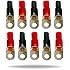 InstallGear 1/0 Gauge Awg 5/16" Crimp Ring Terminals Connectors (10 Pack Bulk / 5 Positive, 5 Negative)