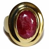 Art Deco Ruby Gold Plated Ring - size 7
