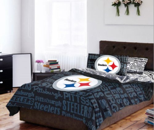 Pittsburgh Steelers Queen Comforter & Sheets (5 Piece Bedding)