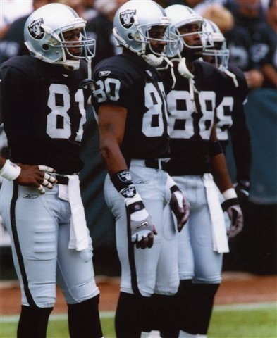 TIM BROWN & JERRY RICE OAKLAND RAIDERS 8X10 SPORTS ACTION PHOTO (3)