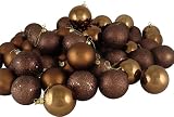 Club Pack of 60 Mocha Brown Shatterproof 4-Finish Christmas Ball Ornaments 2.5