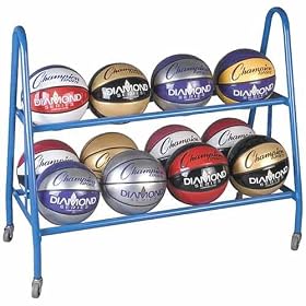 Champion Sports 12-Ball Powder Coated Ball Storage Cart by 