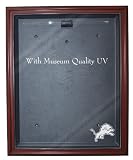 NFL Detroit Lions Cabinet Style Jersey Display - Mahogany with Museum Quality UV Upgrade
