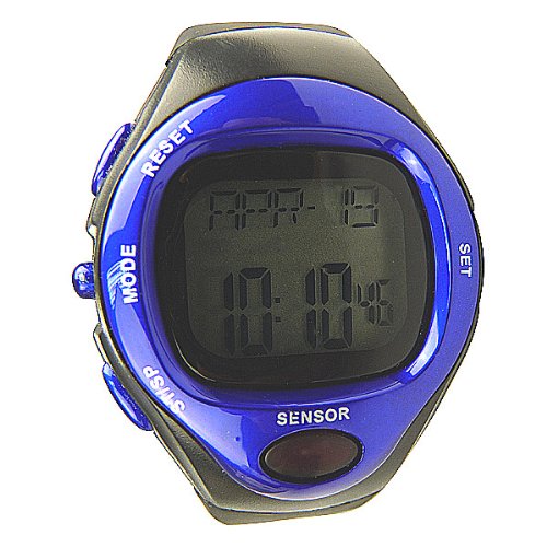 Fitness Multifunctional Monitor Watch with Calories and Heart Rate Calculation Black/Blue
