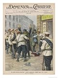 In St. Petersburg Passers-By are Searched for Bombs and Other Weapons Giclee Poster Print by Achille Beltrame, 18x24