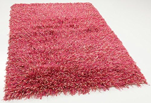 Living Room Shag Area Rug - Contemporary, Modern and Stylish - Handmade with 100% Authentic Wool - - Hand-knotted At Hand-tufted Price - Pink Rug 4'x6'