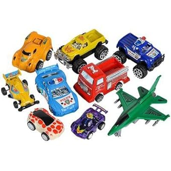 playing with cars and trucks