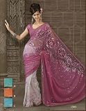 Pink Party Wear Net Saree Designer Sari Cocktail Dress