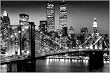 Manhattan By Night - B&W Photography Poster (New York City) (Size: 36" x 24")