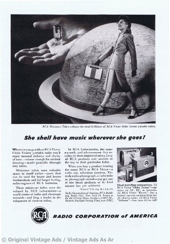 1947 RCA Trotter Portable Radio Vintage Ad