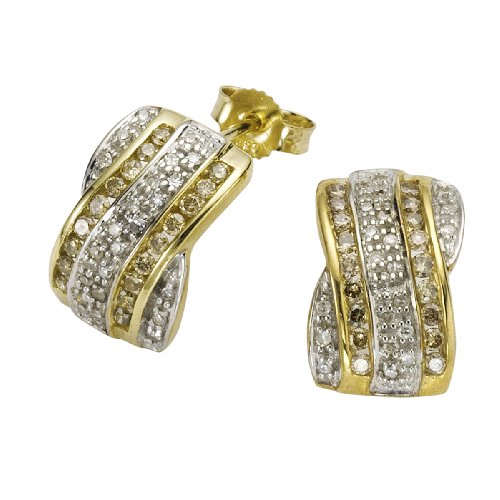 Diamonds by Ellen K. - Damenohrh&auml;nger aus zweifarbigem 333/- Gelbgold besetzt mit 44 wei&szlig;e Preisvergleich