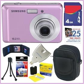 Samsung SL30 10.2 MP Digital Camera in Pink + 4GB Accessory Bundle