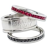 Miami Heat Logo Crystal Stacked Ring Set (Size 8)