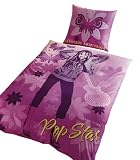 Disney G 15 600 WD43 117 Renforce Bettwaesche Disney's Hannah Montana 135 x 200 cm Bettbezug und 80 x 80 cm Kissenbezug