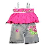 Banana Split by Hannah Banana - Infant Girls Camisole and Capri Set, Pink, Denim Blue