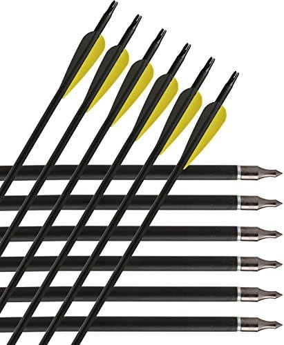 Viare 30 Inch 7.8mm Carbon Target and Hunting Arrows with Field Points for Recurve Compound Bow (Pack of 12)