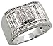 14 Karat Weissgold Herren Diamanten Ring, mit 0.59 Karat Baguetteschliff & Brilliantschliff Diamanten, (13mm) breit