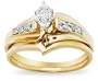 10k White or Yellow Gold Diamond Bridal Ring Set (1/10 cttw, J-K Color, I2-I3 Clarity)