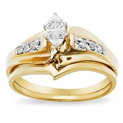 10k Choice of White or Yellow Gold Diamond Bridal Set
