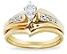 Jewelry : 10k Choice of White or Yellow Gold Diamond Bridal Set (1/10 cttw, IJK Color, I2-I3 Clarity)
