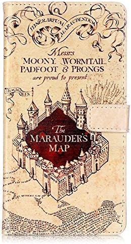 Galaxy S6 Active Wallet Case, CASEVEREST Hogwarts Marauder's Map Pattern PU Leather Slim Book Wallet Case with Card Flip Cover and Kickstand Folio Pouch Cover Galaxy S6 Active, Harry Potter Marauder