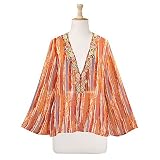 Printed Chiffon Beaded Tunic (Petite, Tall & Misses Sizes XS-3X)