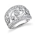 Natural Allure: Sterling Silver Celebrity Inspired White CZ Diamond Right Hand Ring