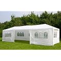 Quictent 3m x 9m PE Gazebo Marquee Awning Party Tent Canopy White 120g Polyster Power Coated Steel Frame