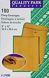 Quality Park Clasp 9 x 12 Inch 28lb Brown Kraft Envelopes 100 Count (37890)
