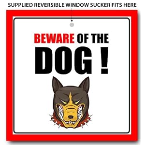 BEWARE OF THE DOG Sign, Guard Dog Security Sign for Car or Home, Dog warning Sign