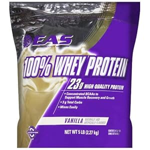EAS 100% Whey Protein Vanilla - 5lb - CASE PACK OF 4