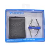 Columbia Mens Leather Passcase Wallet And 10 Function Tool Gift Set